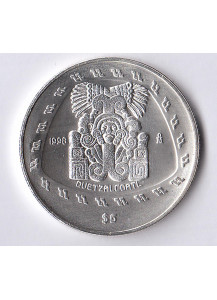 1998 MESSICO 5 Pesos - Oncia d'argento Quetzalcoatl Fdc